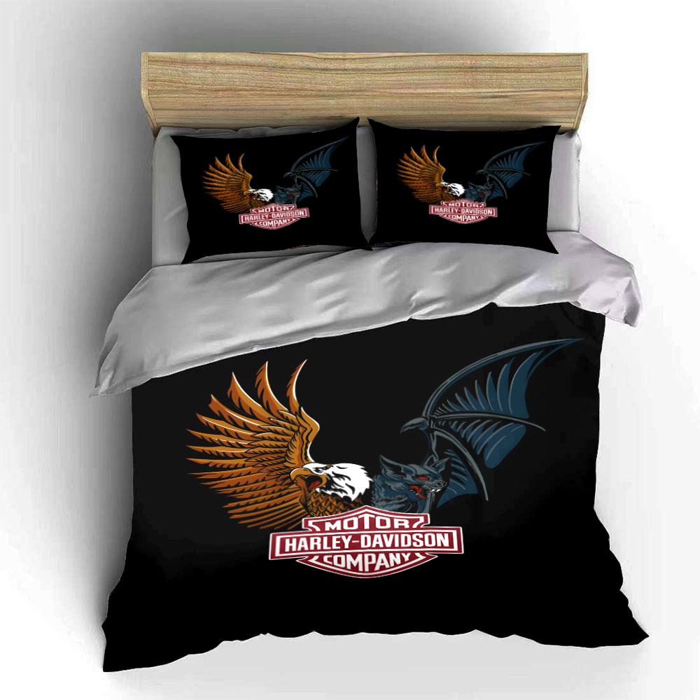 Eagle, bat, Harley-Davidson logo. Bedding sets Duvet cover sets Duvet covers Pillowcases(1*Duvet Cover 2*Pillowcases without duvet insert)