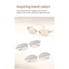 CAPONI New Rimless Women Cat Eye Glasses Fashion Outdoor Tourism and Vacation Titanium Original Design UV400 Sunglasses CP35051