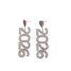 Vintage Aesthetic 2026 Stud Earrings Crystal Jewelry Rhinestone New Year Earrings Shiny Long Drop Rhinestone Earrings Girls
