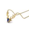 Blue Sapphire Stag Head Necklace - Sterling Silver