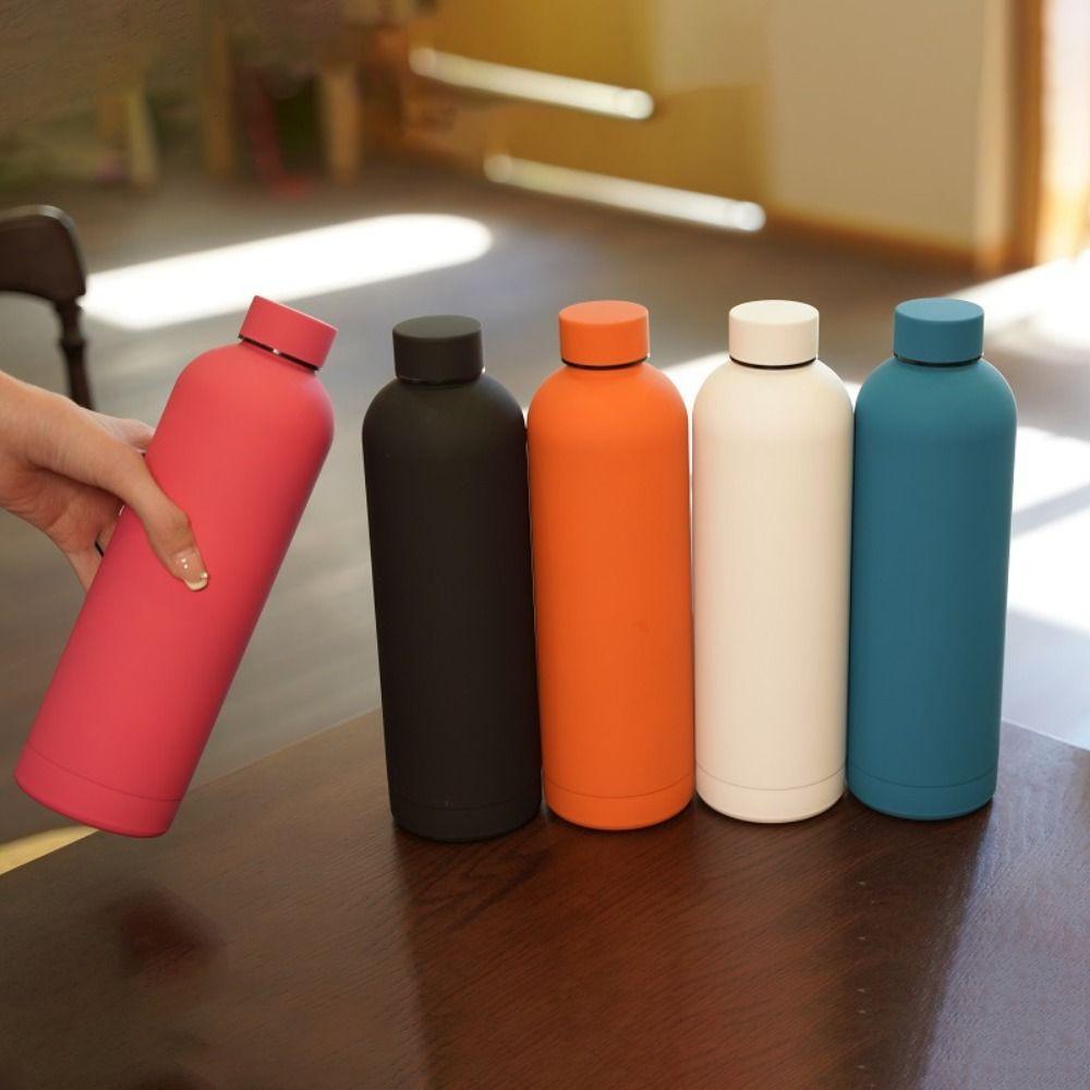 Leak-proof Insulated Water Bottle Stainless Steel Frosted Vacuum Flask Small Mouth Insulated Cup