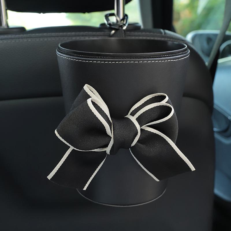 Милый бант автомобильный мусорный бак водонепроницаемый для подголовника заднего сиденья мини-автовыпускной вентиляционный органайзер мусорный мешок для хранения мусора