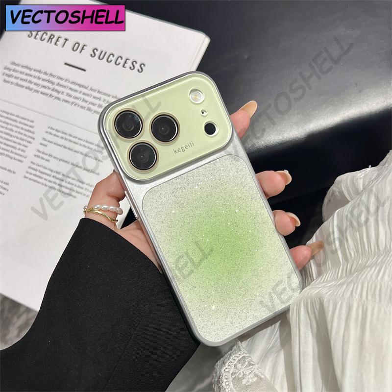 Чехол для телефона iPhone 17 16 15 14 13 12 Pro Max с эффектом гало-глиттера, окошком для камеры, защитой стеклянной линзы, жесткой задней крышкой из поликарбоната