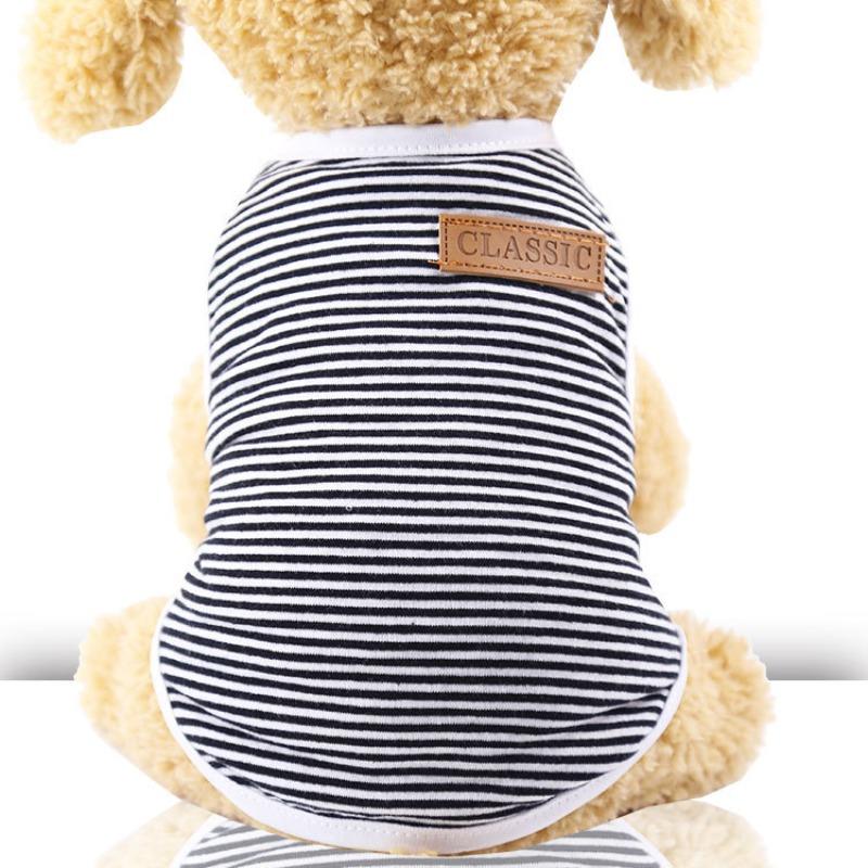 Весенне-летняя одежда для домашних животных, собак и кошек, хлопковые полосатые жилеты, товары для собак малых и средних пород, одежда для кошек, одежда для домашних животных