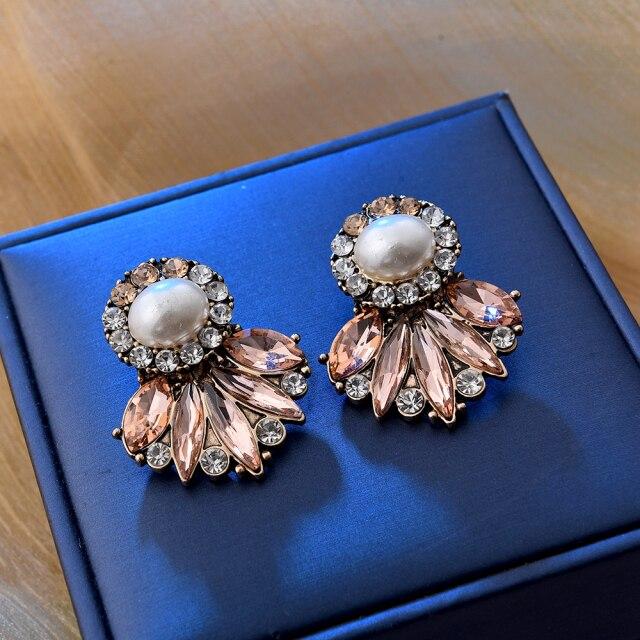 Ztech New Pink Series Crystal Beads Tassel Earrings for Women Girls Elegant Cute/Romantic Korean Style Statement Jewelry Brincos