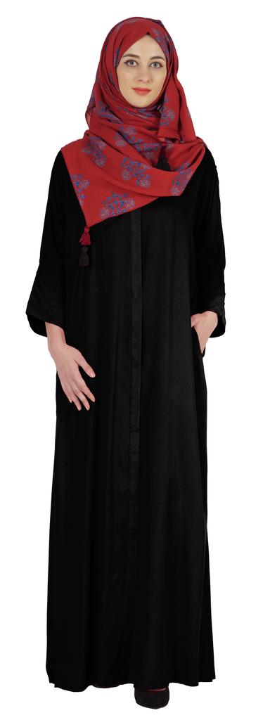 Bimba Islamic Clothes For Women Long Prayer Robe Maxi W Printed Hijab Rayon Abaya Front Button Muslim