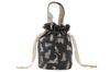 DDintex FLORET LONDON Drawstring Pouch Meow Gray Liberty 12×18cm [Uses Print]