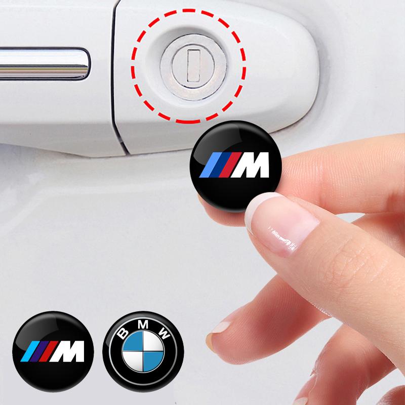 For BMW M X1 X3 2/4pcs Car Door Lock Keyhole Protector Stickers For BMW M E46 E90 E60 F30 F10 E39 E36 F20 G30 G20 E87 E92 E91 E30 HK1