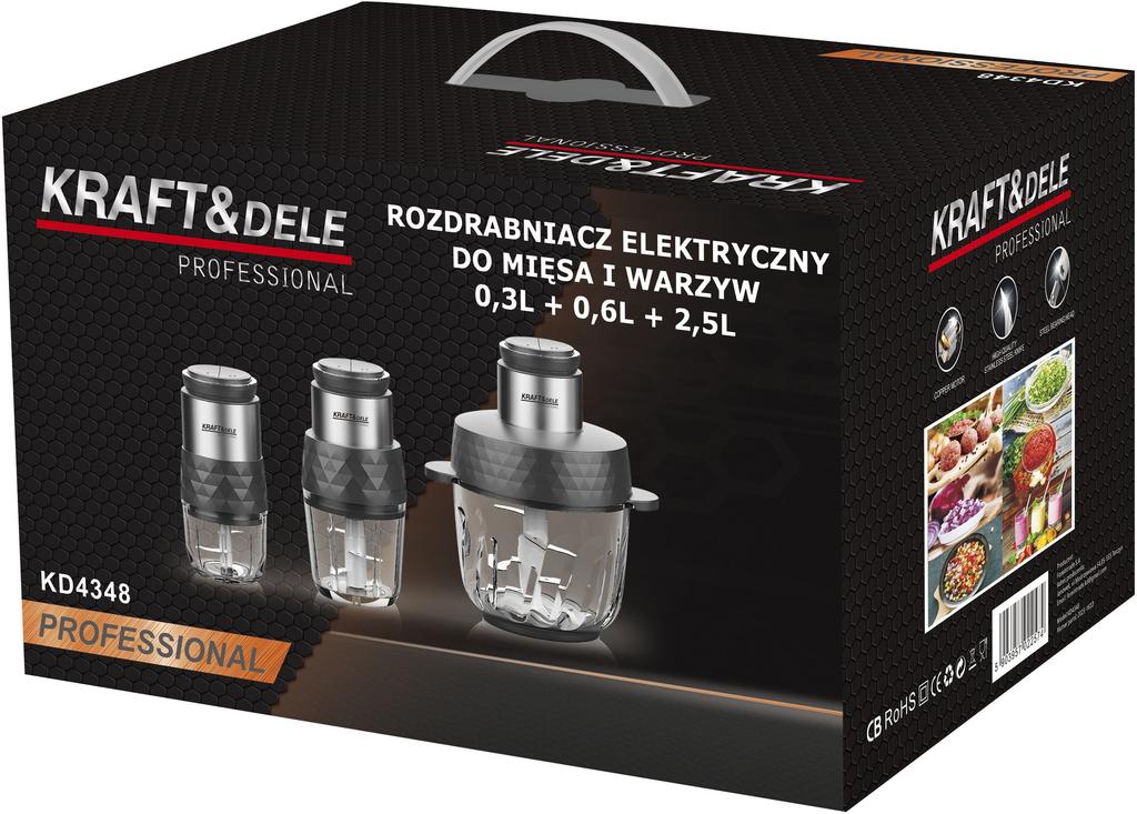 Electric meat and vegetable chopper 0.3L + 0.6L + 2.5L 550W KD4348