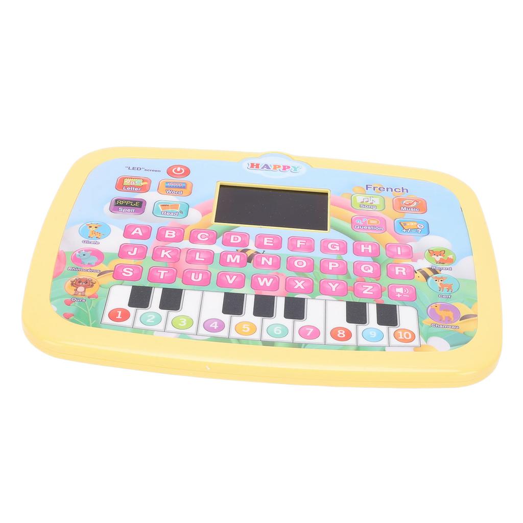Kids Learning Tablet LED Screen Educational Alphabet Numbers Story Reading Learning Tablet Toy Yellow