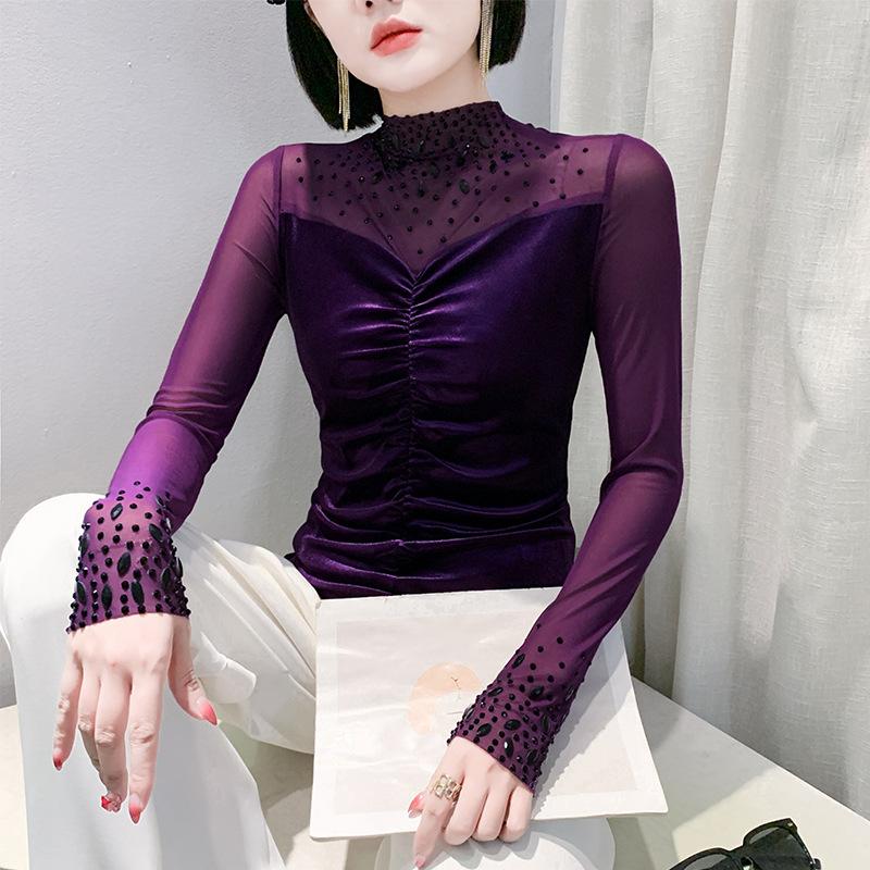 Нижняя рубашка женская зимняя новая полуводолазка с длинными рукавами футболка облегающий топ