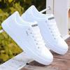 Весна 2024 Мужские белые кроссовки - Корейский стиль, Трендовые, Универсальные, Повседневная спортивная модная обувь для подростков