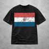 Men Women Vintage Washed T-shirts Paraguay Flag Print Shirt Apparel Oversize  Tees