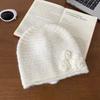 Korean Style Knitted Woolen Hat Elastic Flower Beanie Hat Versatile Winter Warm Hat  Cold Weather