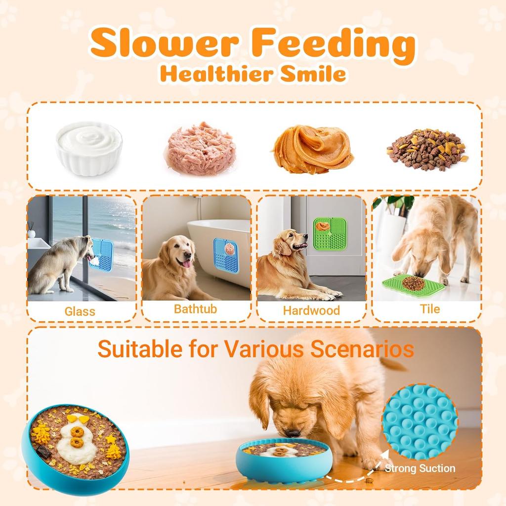 KILIN Dog Enrichment Toys 6 Pack - Dog Toys to Keep Them Busy, Lick Mat, Ball & Bowl with Peanut Butter, Frozen Treat Puzzle Dispenser for Anxiety