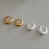 Elegant Circle Earrings 925 Silver Needle Silver Ear Buckles Brilliant Golden Round Earrings  Girls
