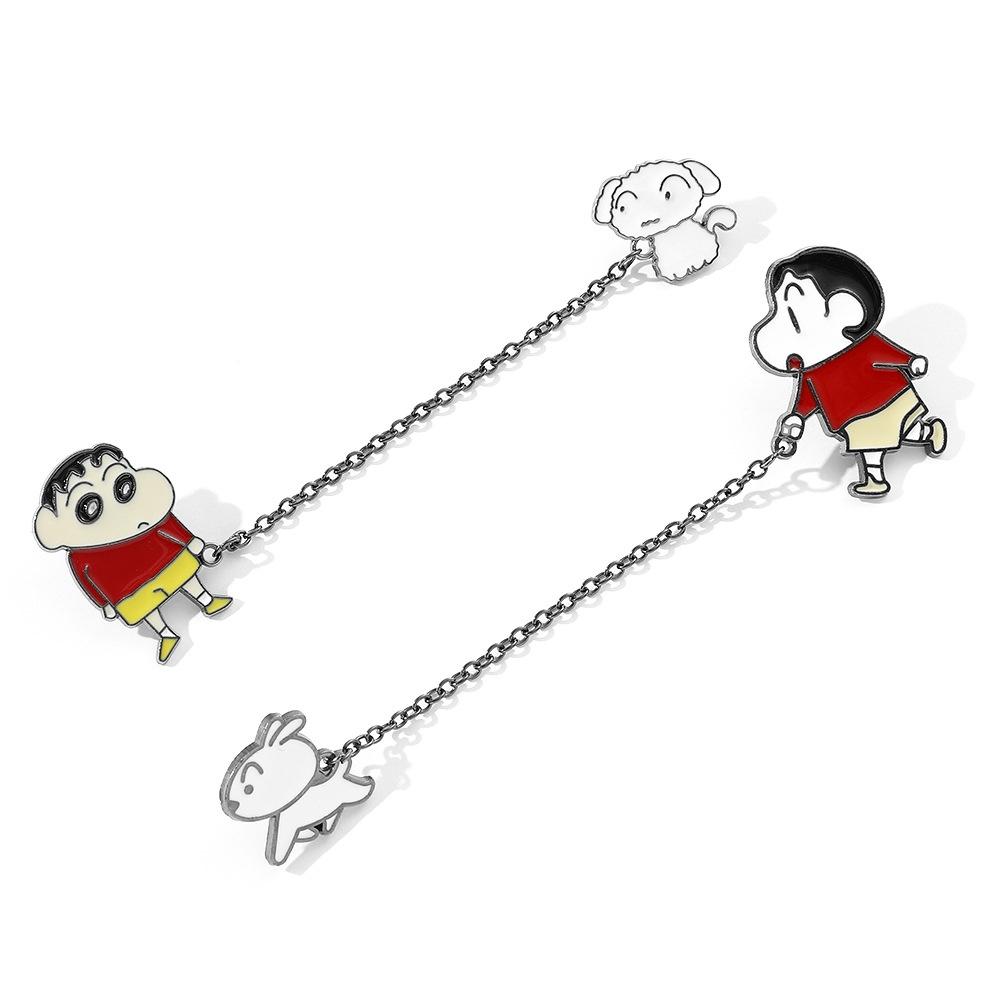 Милый металлический значок Crayon Shin-chan с цепочкой, дизайн мультяшного персонажа, материал сплав Xz3014xz3015 Цвета