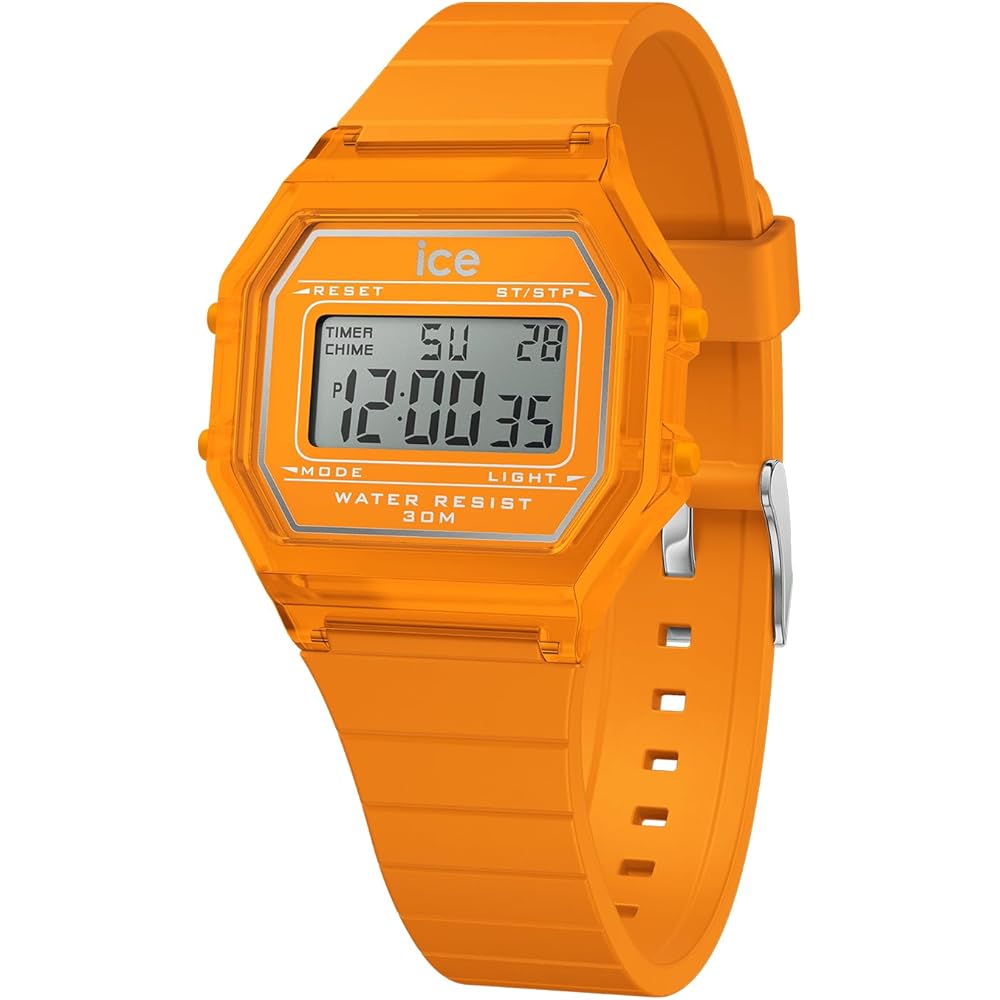 Часы Ice Watch ICE Digit Retro Неоновый Оранжевый Прозрачный Маленькие 32 мм Унисекс