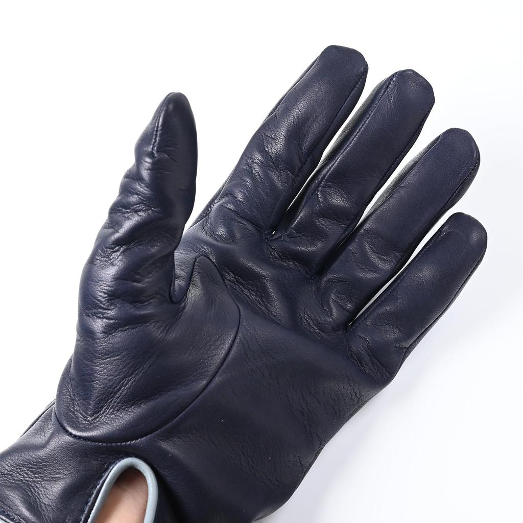 Paul Smith Size 415GL Size 47 L Gloves, Check, Men's, Navy/Gray, L02122, (Used)