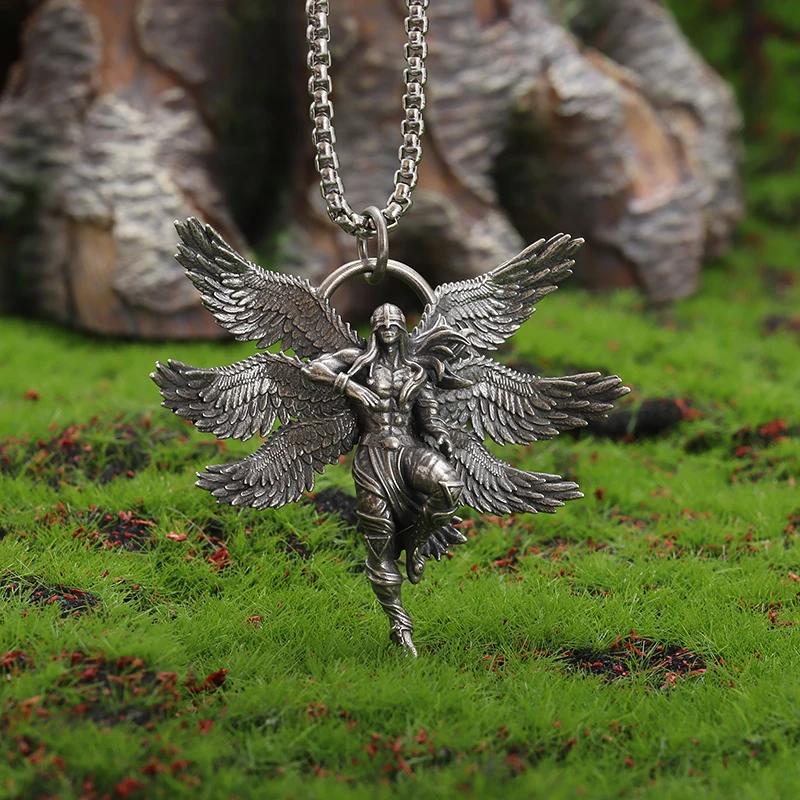 Retro Silver Plated Cute Pet Cat Wings Animal Pendant Necklace for Men Women Personalized Fashion Jewelry Couple Gifts