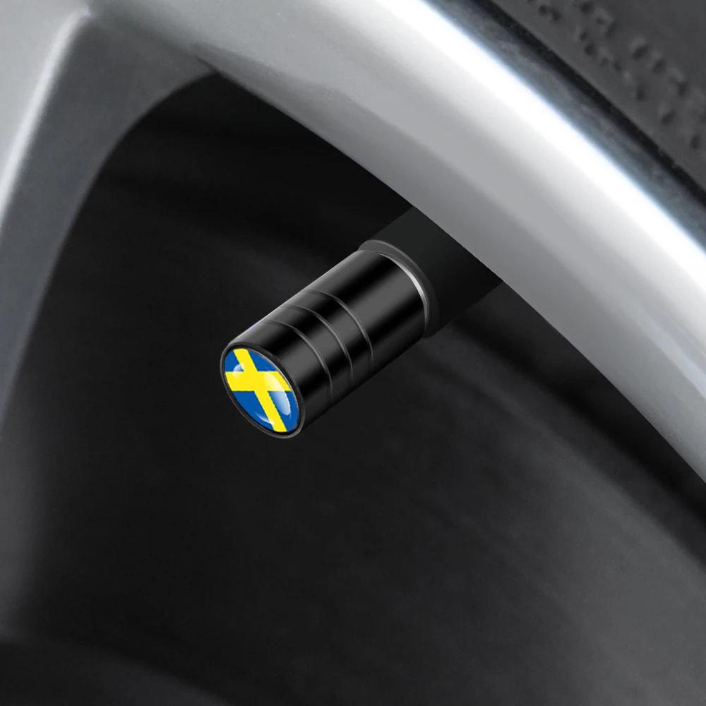4Pcs Tyre Valve Cover Metal Car Tire Wheel Stem Air Valve Cap for Volvo XC40 XC60 XC90 C30 C70 S60 V50 V60 V70 Auto Accessoories