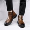 Модные мужские высокие кожаные ботинки Модные и универсальные ботинки в британском стиле для отдыха на мотоцикле, для бизнеса, повседневного офиса