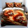 Playful Squirrel Trio Adventure Set Exquisite three-piece bedding set gift for kids and adults