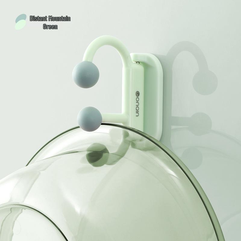 Punch-Free Rotating Bathroom Sink Storage Rack with Strong Adhesive Hooks