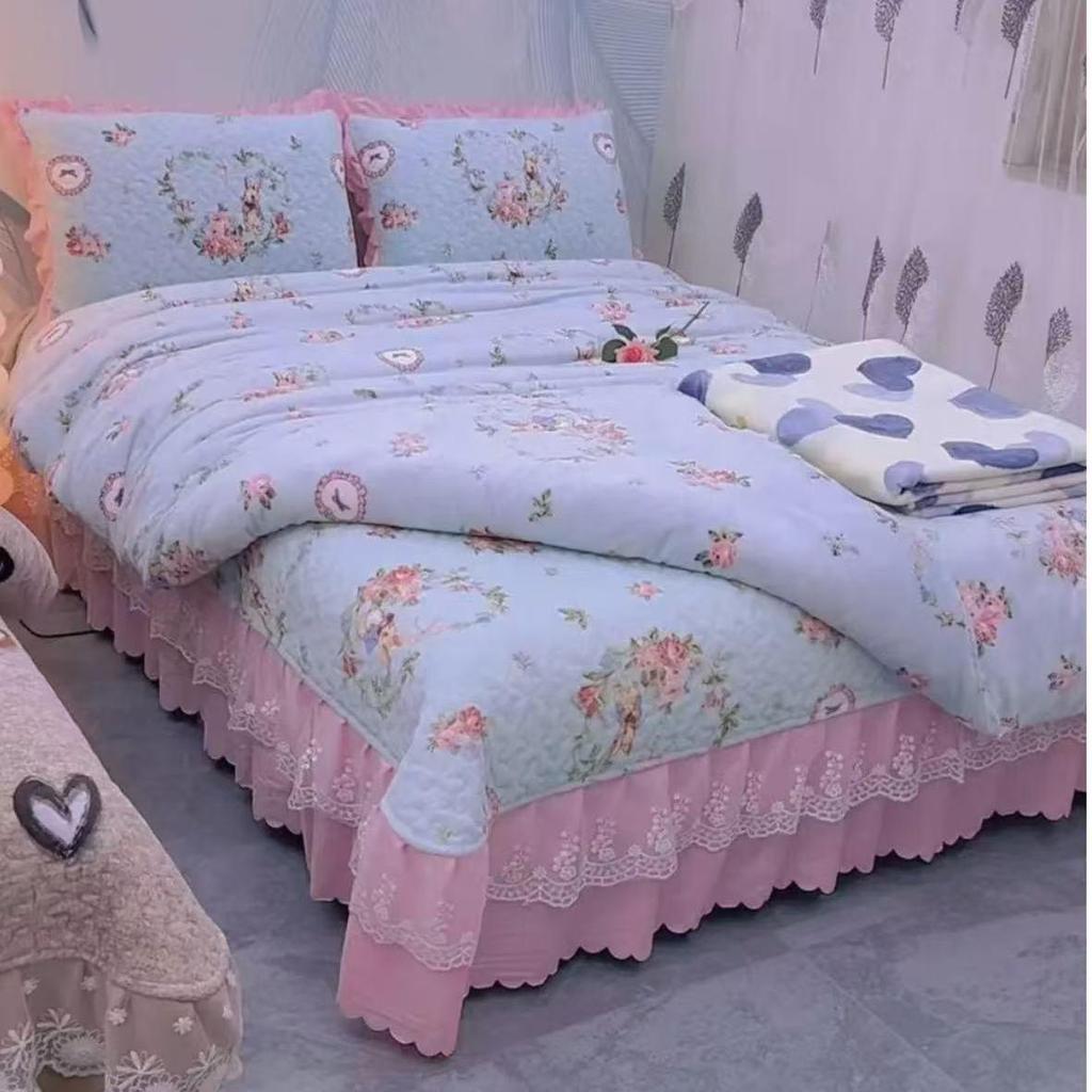 Плюшевый фланелевый бархатный комплект из 4 предметов: стеганое одеяло, очень толстый молочный бархат и коралловый флис