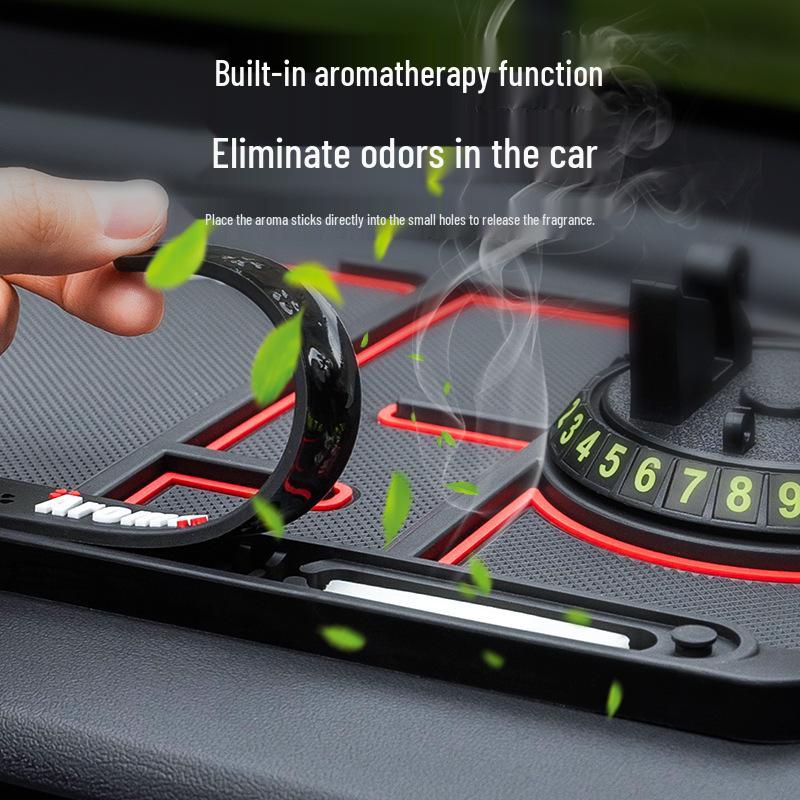 Multifunctional Anti-Slip Car Phone Holder with Concealable Parking Number Plate