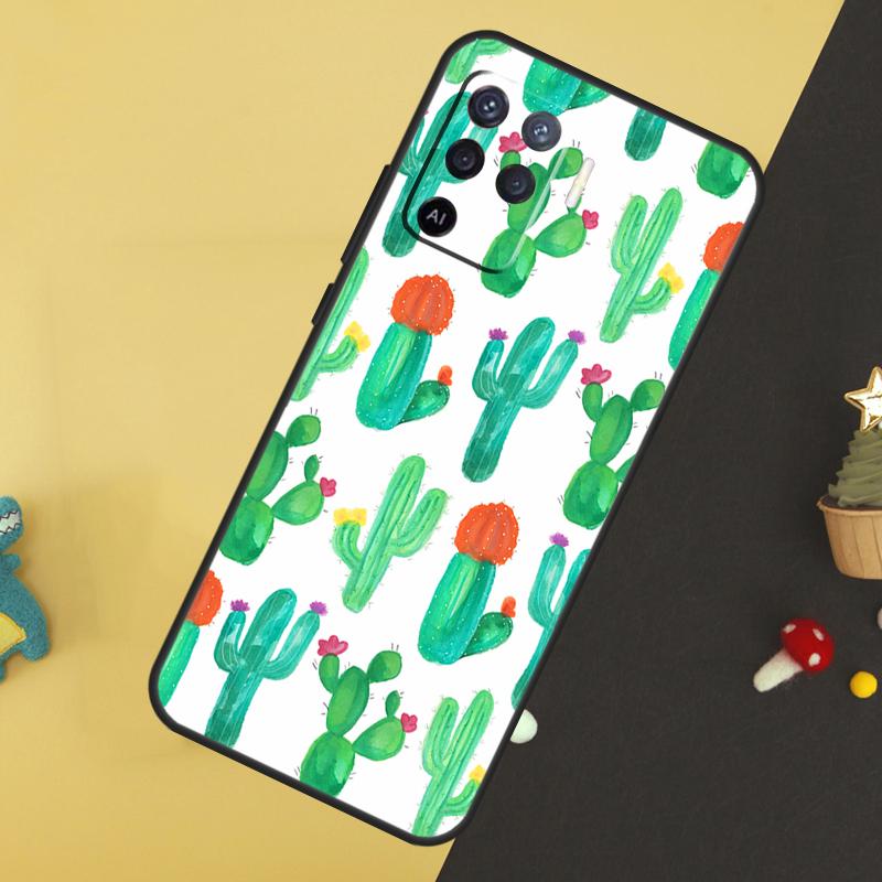 Plant Cactus Case For Oppo A5 Pro A6 A15 A16 A76 A96 A17 A57 A98 A58 A78 A18 A38 A54 A74 A94 A40 A60 A80