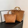 New Knitting Shoulder Bags Large Capacity Summer Beach Bucket Handbags Shopping Woven Tote Bags Women Top-Handle Bags