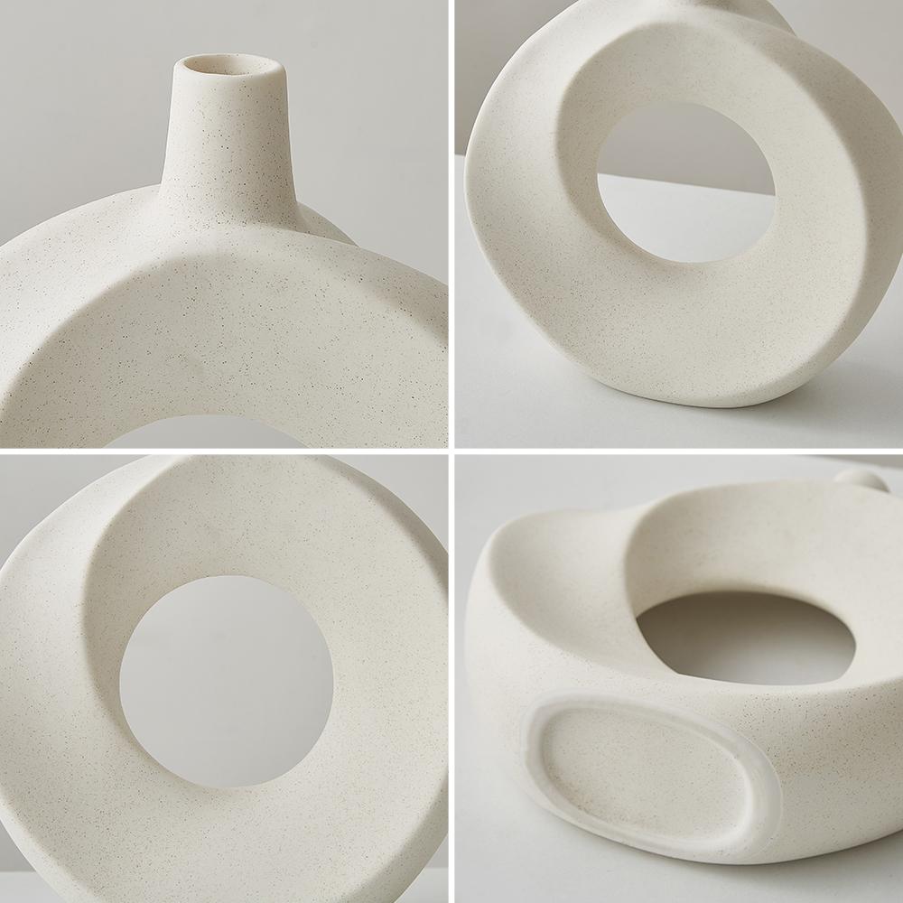 Керамическая ваза для пончиков в скандинавском стиле, современное украшение для дома, элегантный цветочный контейнер, простые украшения для офиса, гостиной, декор стола