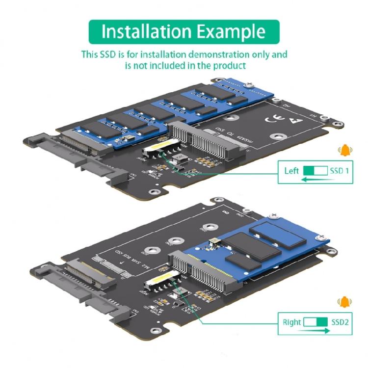 Адаптеры SSD Объединяющие M.2 mSATA в 2.5-дюймовый SATA3.0 Конвертеры Адаптеры с Пластиковым Корпусом Внешний Корпус Коробка для SSD