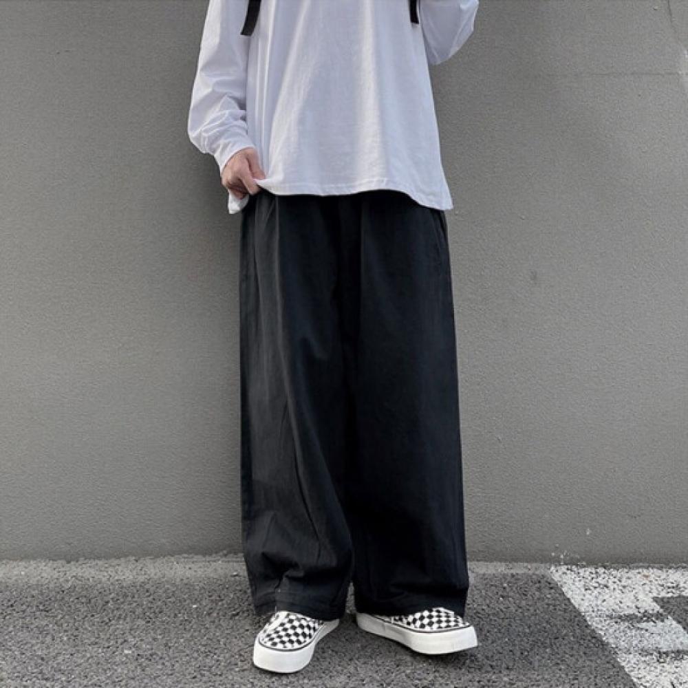 Limid Men Banded Pleated Wide Fit Pants Dmg Pta Q4304317