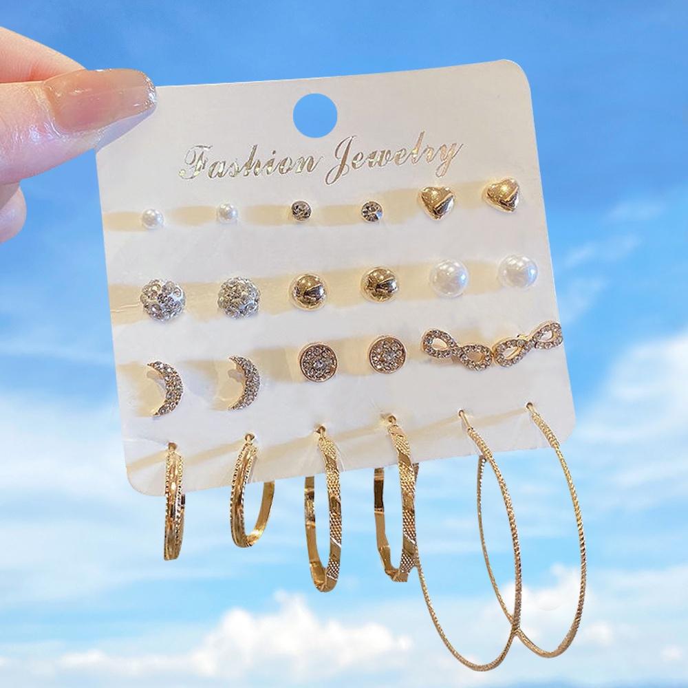 iF ME Модный комплект жемчужных серег, женские роскошные серьги-гвоздики с бабочкой и сердцем, золотые серьги-гвоздики из смолы, серьги-кольца, ювелирные аксессуары