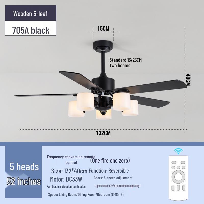 Потолочный вентилятор с подсветкой в скандинавском стиле, бесшумный, с люстрой для гостиной, спальни или ресторана.