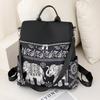 Oxford Cloth Backpack for Women's New Casual Multifunctional Bag Ethnic Style Elephant Print Student Backpack