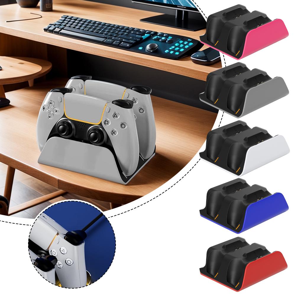 Зарядное устройство-подставка для PS5 PlayStation для PlayStation 5 Dual Sensor Edge RGB-режим Быстрая зарядная станция с кабелем