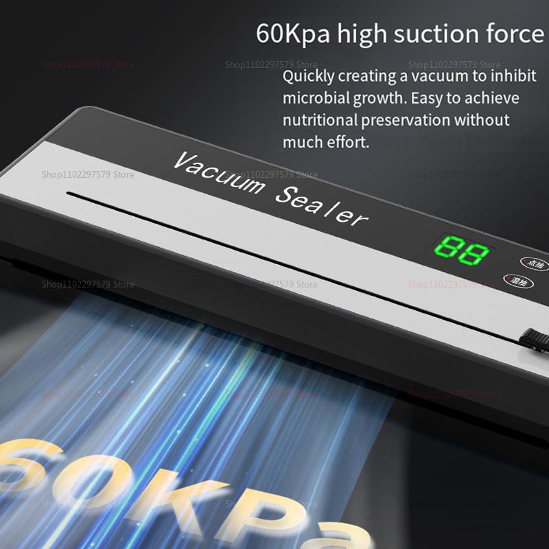 Высококачественная вакуумная упаковочная машина Сильное всасывание для сохранения продуктов Легкое управление Коммерческое домашнее использование Свежее приготовление Хранение