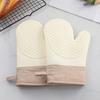 1Pc/2Pcs Silicone Gloves Thick Oven Insulation Heat Resistant Anti-Scalding Quilted Design Anti-scald Gloves