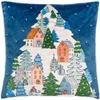 Furn Snowy Village Tree BouclÃ© Cushion Cover