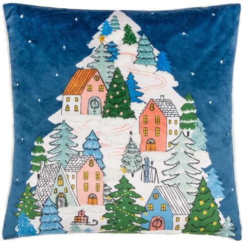 Furn Snowy Village Tree BouclÃ© Cushion Cover