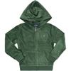 Polo Hoodie Kids однотонная вышитая молния с длинным рукавом детская толстовка с капюшоном зеленый 323952461-002
