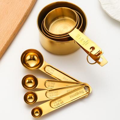 Набор мерных ложек из нержавеющей стали с двумя весами и эргономичной ручкой для мерного стакана