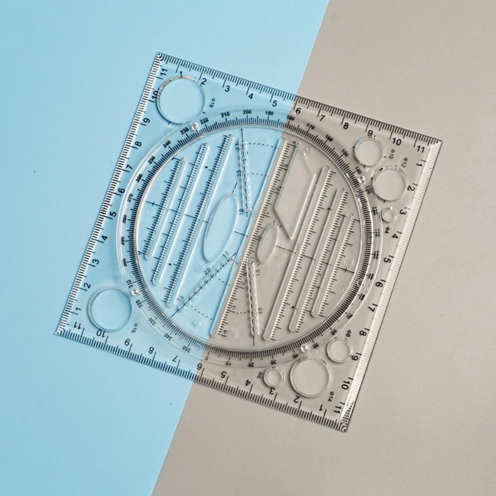 Транспортир Вращающаяся линейка 3D масштабная линейка для черчения кругов Геометрическая линейка для черчения Измерительные инструменты