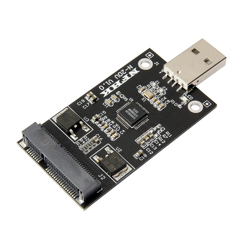 mSATA to USB Adapter mSATA External Case mSATA SSD to USB2.0 Riser Card Converter Board Suppor 30*50 m-SATA SSD Hard Disk for PC