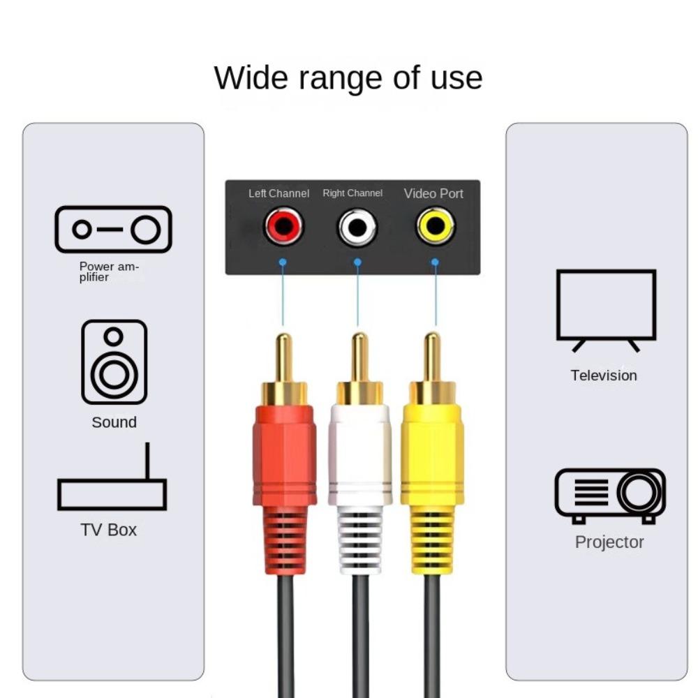 3 x Phono Male 3RCA AV Cable High-Fidelity Signal Audio/Video Splitter  for TV DVD TVPLUS Cable