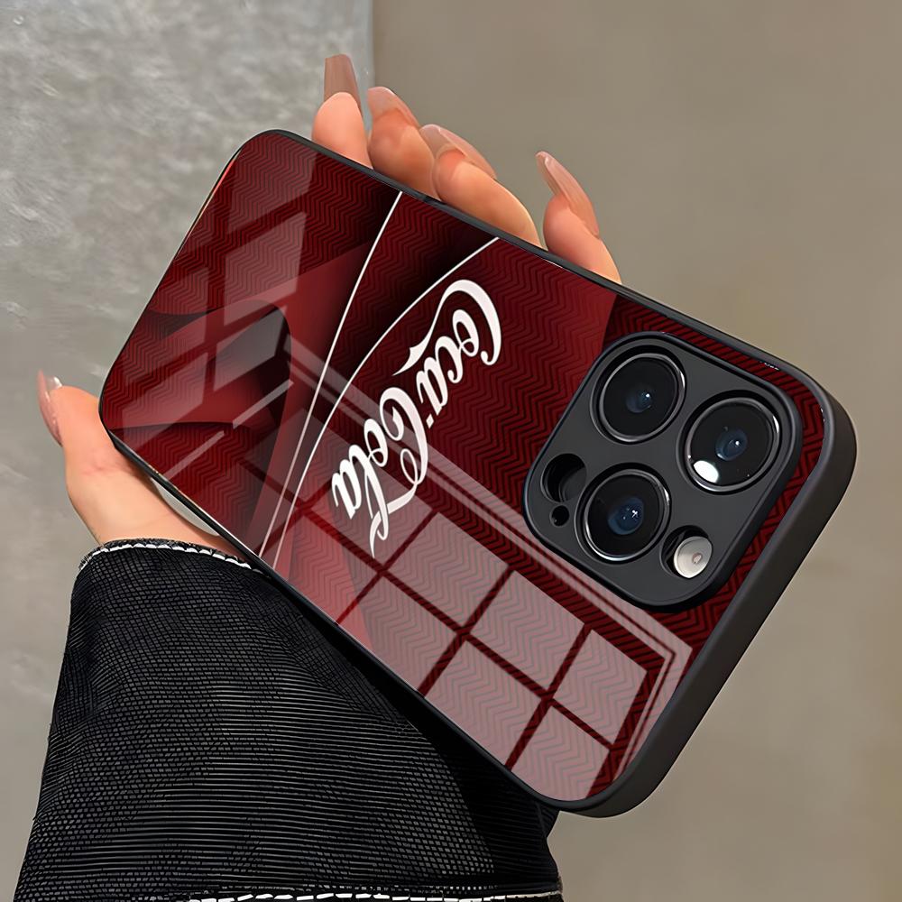 Крутой чехол для телефона C-Coca-C-Cola для IPhone 17 Pro Max 16 15 14 Pro Max 13 11 X Xs Xr 8 7Plus Стеклянная крышка