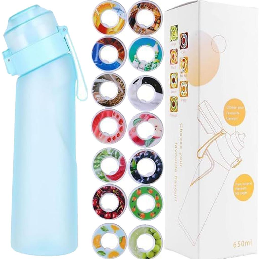 Спортивная бутылка для воды 650 мл с капсулами в 14, материал не боится высоких температур, а натуральные фрукты делают питьевую воду безопасной